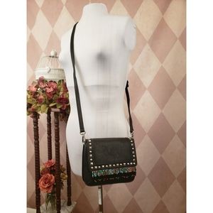 Charming Charlie's | Black Beaded & Studded Bag
